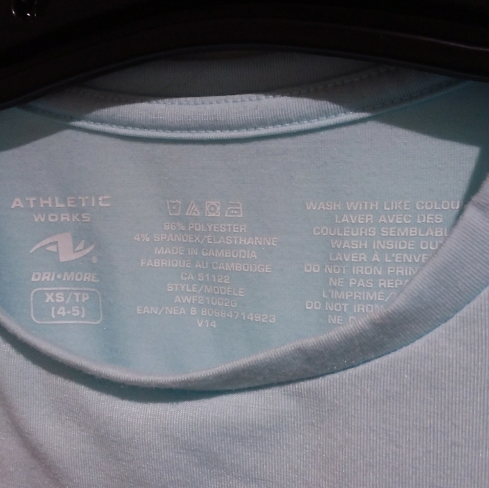 ATHLETIC WORKS Girls Shiny Graphic Long Sleeve Top - Picture 4 of 5